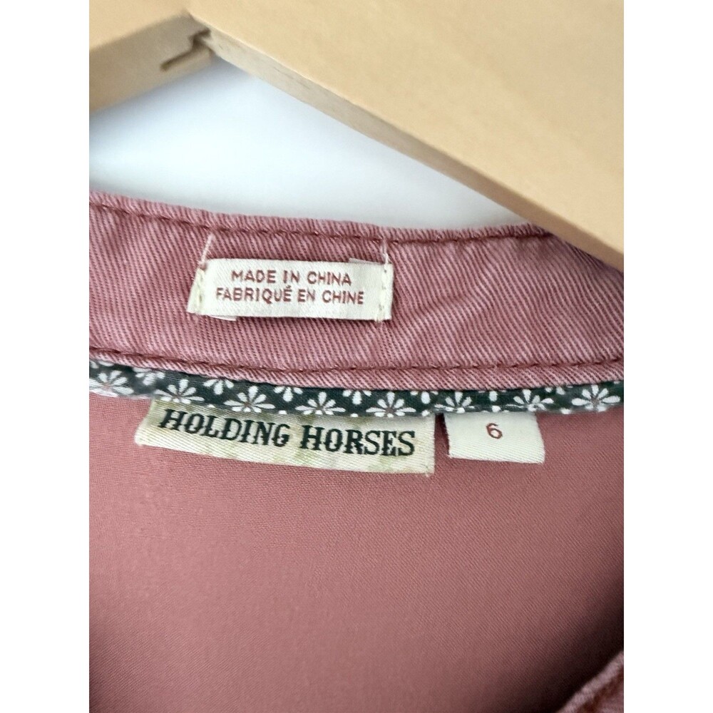 Anthropologie Holding Horses Mariona Lyocell Shirt Dress 6 Mauve Utility Hi-Lo - Picture 4 of 16